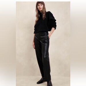 Banana Republic STRAIGHT VEGAN LEATHER TROUSER